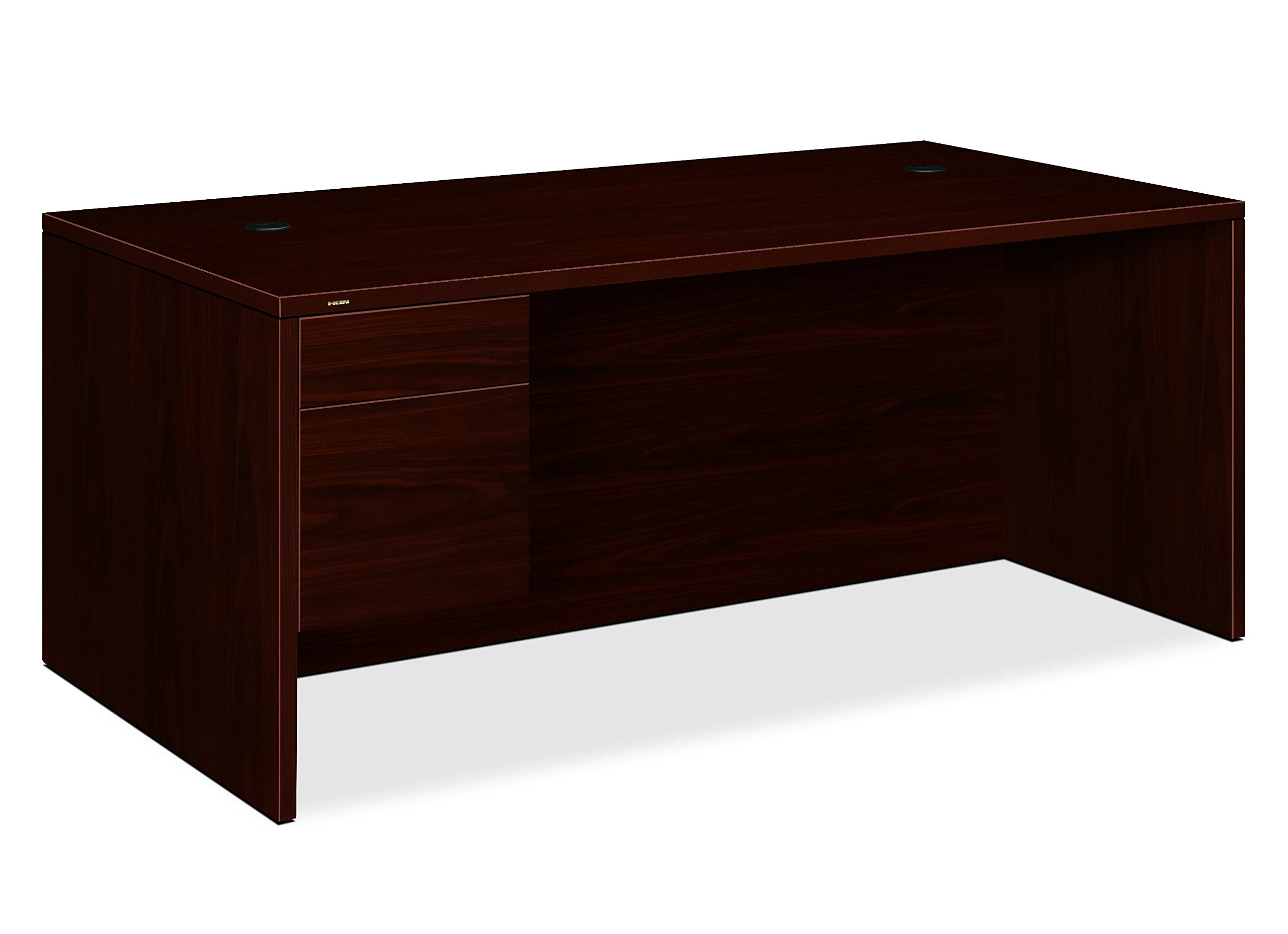 HON 10500 Series 72 by 36 by 29-1/2-Inch Left Pedestal Desk, Mahogany