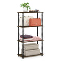 Furinno Turn-N-Tube 4-Tier Multipurpose Shelf Display Rack, Classic Tubes, Columbia Walnut/Black