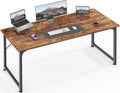 Huuger Computer Desk, 55 Inch Office Desk, Gaming Desk with Storage, Writing Desk Work Desk for Home Office, Study, Modern Simpl