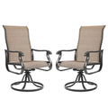 Amopatio Padded Patio Swivel Chairs Set of 2, Outdoor Dining Chairs with Ultra Soft Textilene High Back Seat & Metal Rocker Fram