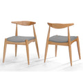Christopher Knight Home Francie Fabric with Oak Finish Dining Chairs, 2-Pcs Set, Beige