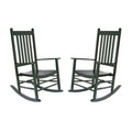 Shine Company Vermont Rocking Chairs, Outdoor Front Porch Rocker Set of 2, Dark Green