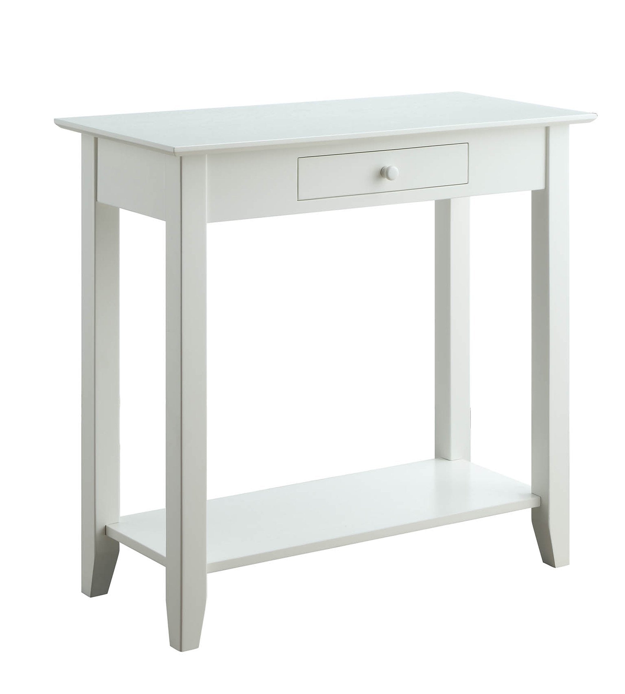 Convenience Concepts American Heritage 1 Drawer Hall Table with Shelf, White