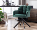 EALSON Comfy Velvet Desk Chair Modern Computer Task Chair no Wheels Swivel Accent Chair with Mid Back Arm Chair for Living Room/