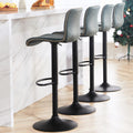 HeuGah Swivel Bar Stools Set of 4, Counter Height Bar Stools with Back, Adjustable Bar Stools 24 to 32, Deep Teal Faux Leather B