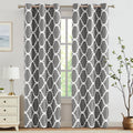 Melodieux Moroccan Fashion Thermal Insulated Room Darkening Blackout Grommet Curtains for Living Room, 42 by 84 Inch, Grey (2 Pa