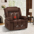 COLAMY Swivel Rocking Recliner, Glider Sofa Chair with with Phone Stand,Massage Function,Heating,Ideal for Living Room, Office, 