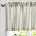 Vangao Kitchen Valance Linen Stripe Short Curtain Farmhouse Country Rustic Pinstripe Tickingstripe Light Filtering Rod Pocket Wi