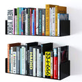 Wallniture Bali Floating Wall Mount Metal U Shape Shelf Book CD DVD Storage Display Bookcase Black Set of 2
