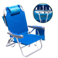 SUNNYFEEL Beach Chairs for Adults 2 Pack 5 Position Lay Flat, Portable Folding Backpack Beach Chair Heavy Duty with Cooler Bag, 