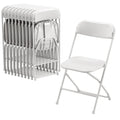 Allpop 10 Pack Plastic Folding Chair, 300lb Capacity, Portable Commercial Chair with Steel Frame for Home Office Wedding Party I