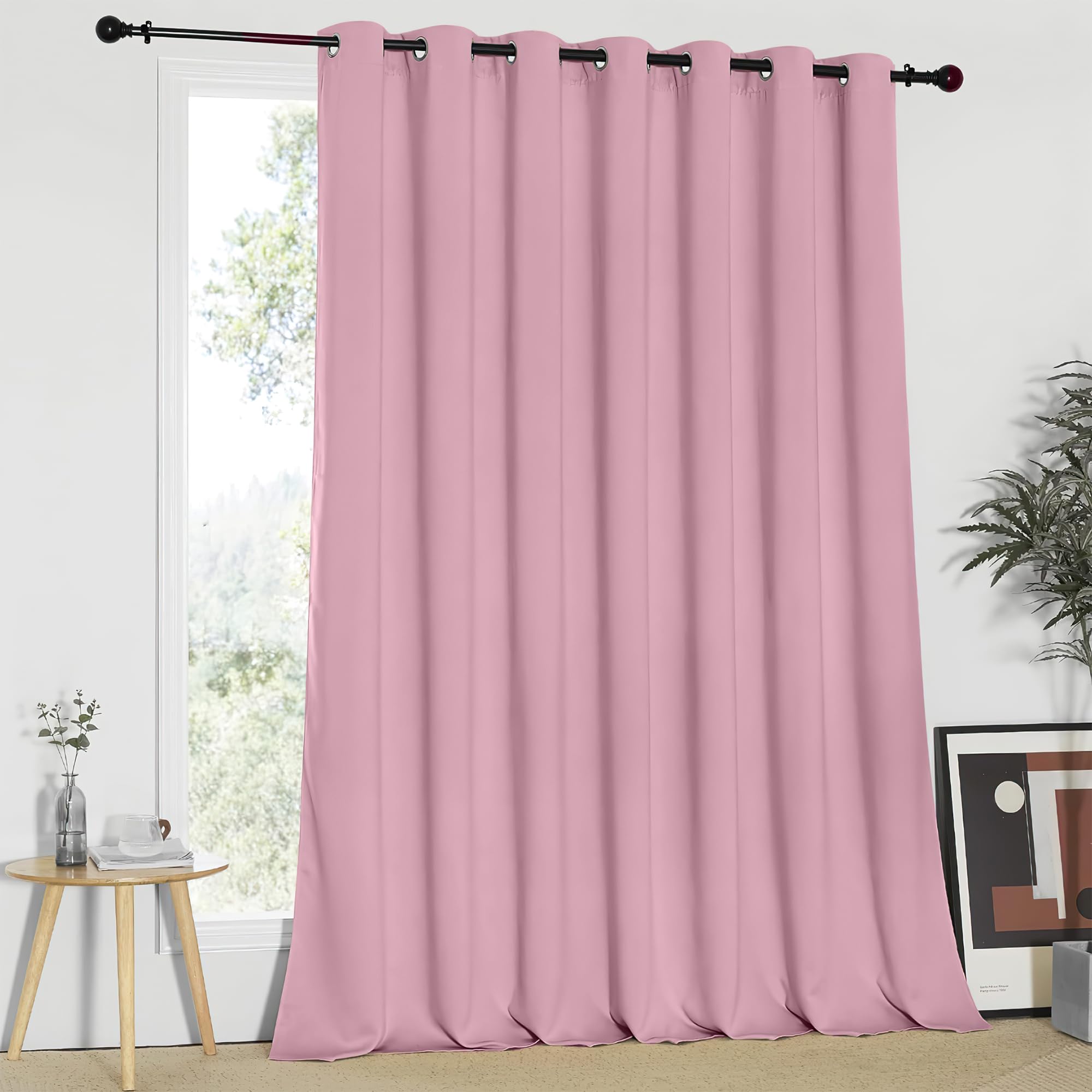 NICETOWN Blackout Patio Curtains 100 x 95 Inches Long for Sliding Door Extral Wide Blackout Curtain Panels Thermal Insulated Roo