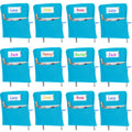 Maitys 12 Pcs Large 17 Inches Chairback Pocket Chart Student Chair Pockets Chair Back Classroom Organizer with Name Tag for Keep