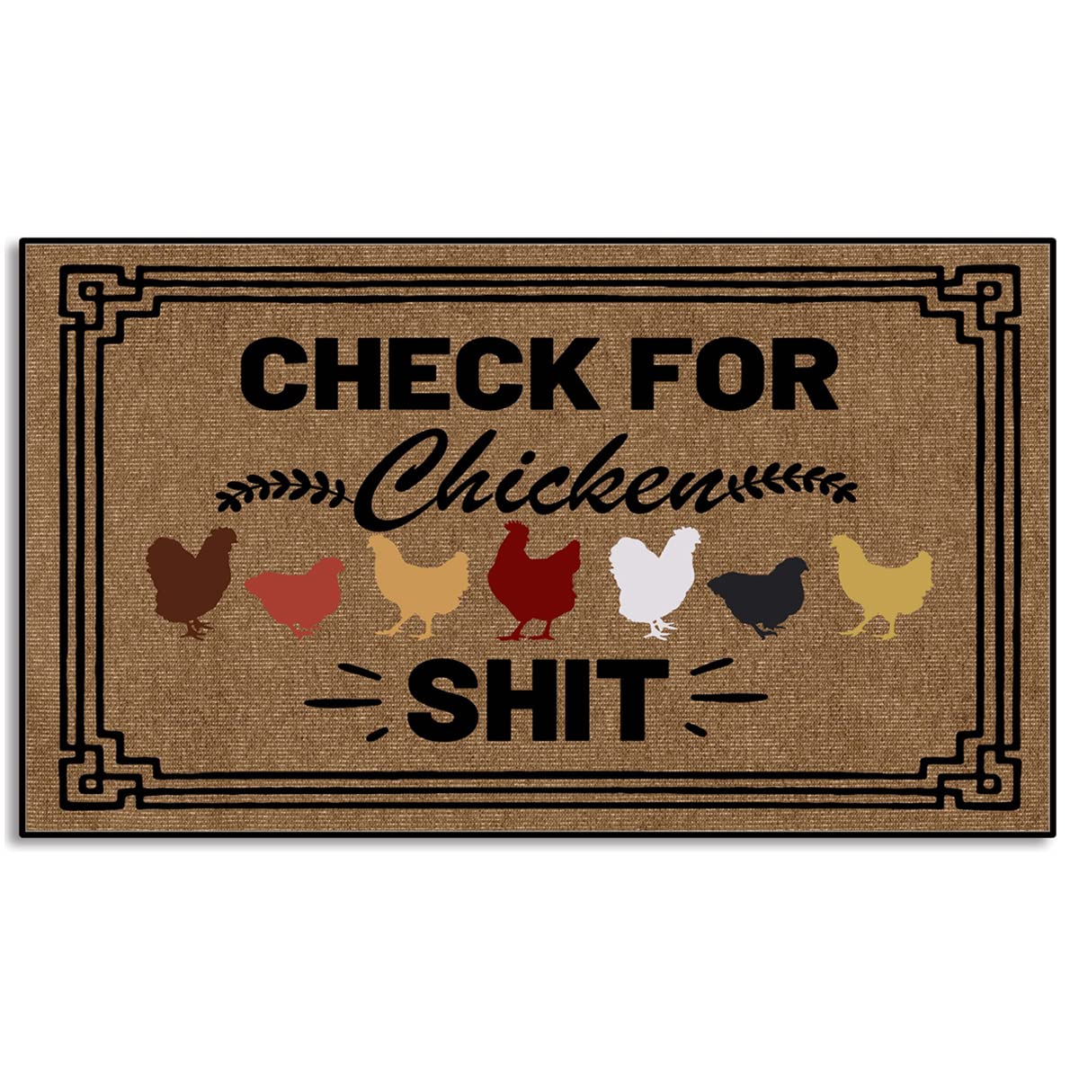 Wulidrom Check for Chicken Shit Outdoor Welcome Mats for Front Doormat Outdoor Entrance Rugs Indoor Floor Mats 30X18