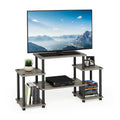 Furinno Turn-N-Tube No Tools Entertainment Center, Round Square Corner, French Oak Grey/Black