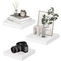 PopiShelves Small Floating Shelves for Wall - 9 Inch Square White Shelves for Bedroom, Living Room, Bathroom, Kitchen, Office De