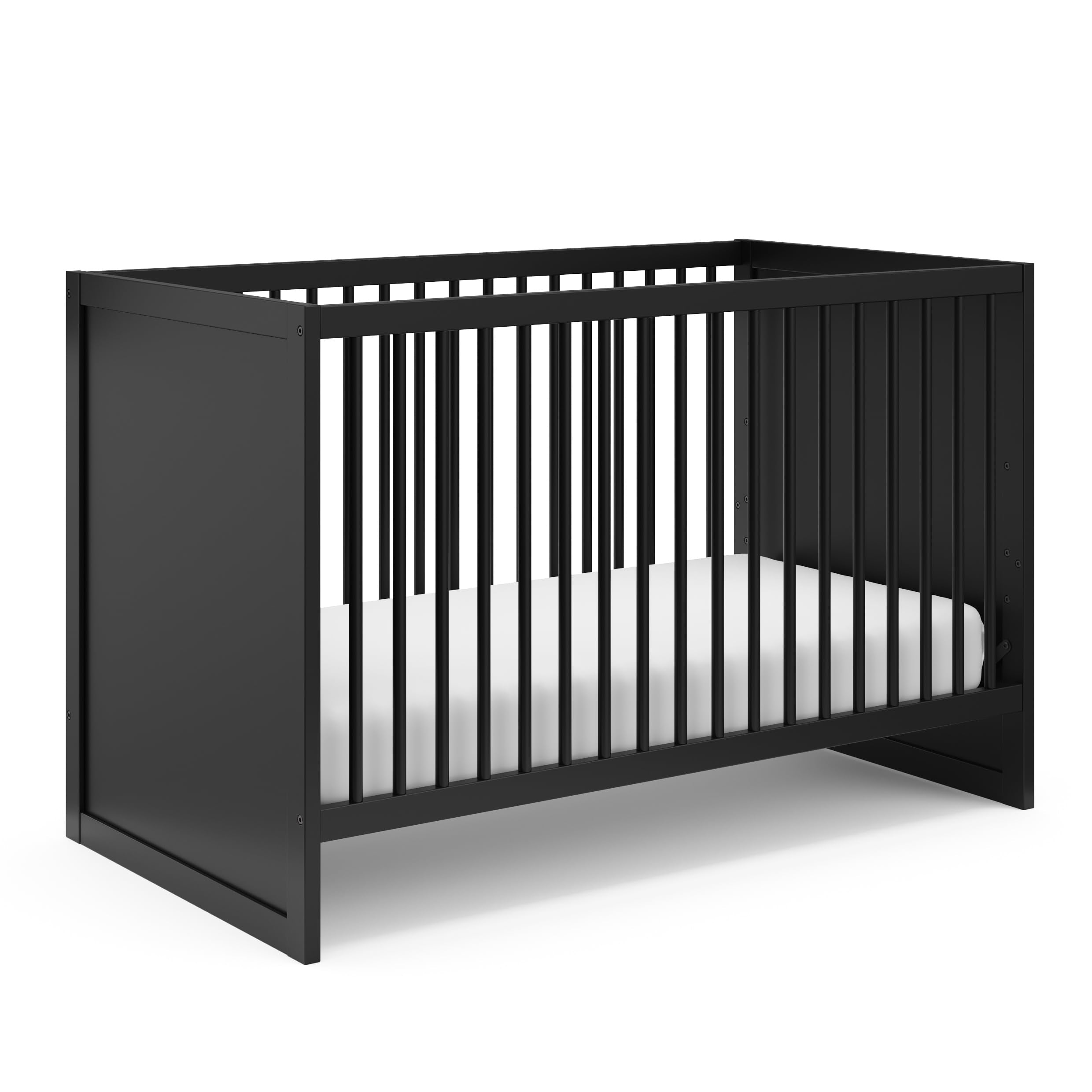 Storkcraft Calabasas 3-in-1 Convertible Crib (Black) - GREENGUARD Gold Certified, Fits Standard Crib Mattress, Converts to Toddl