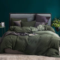 ECOCOTT 3 Pieces Duvet Cover Set Oversized Queen Size 100% Washed Cotton 1 Duvet Cover with Zipper and 2 Pillowcases, Ultra Soft