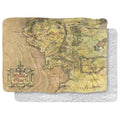 The Lord of The Rings Blanket, 60 x80  Map of Middle Earth Silky Touch Sherpa Back Super Soft Throw Blanket