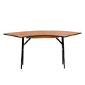 Flash Furniture Ginny Commercial Grade 5.5 ft. x 2 ft. Serpentine Wood Folding Banquet Table