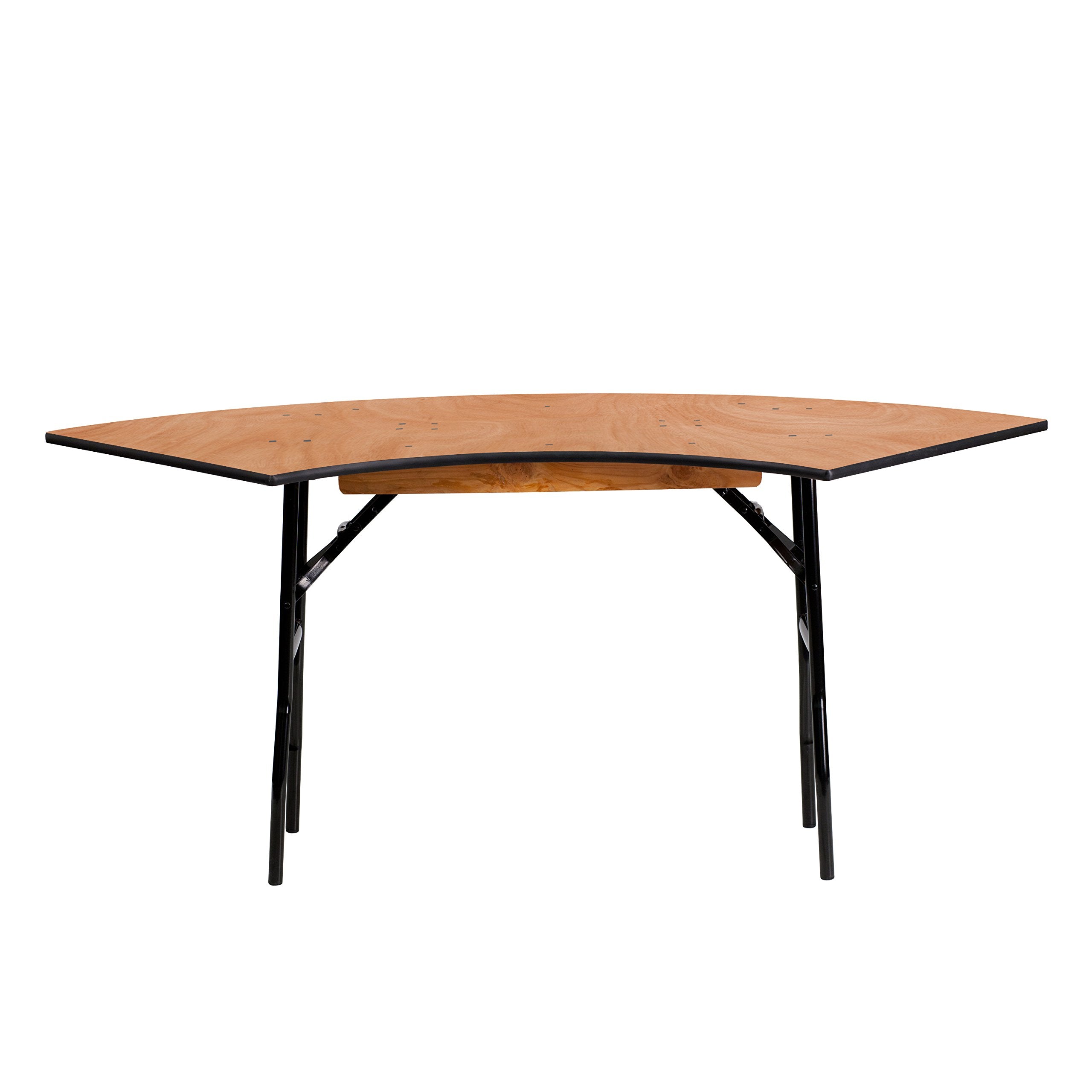 Flash Furniture Ginny Commercial Grade 5.5 ft. x 2 ft. Serpentine Wood Folding Banquet Table
