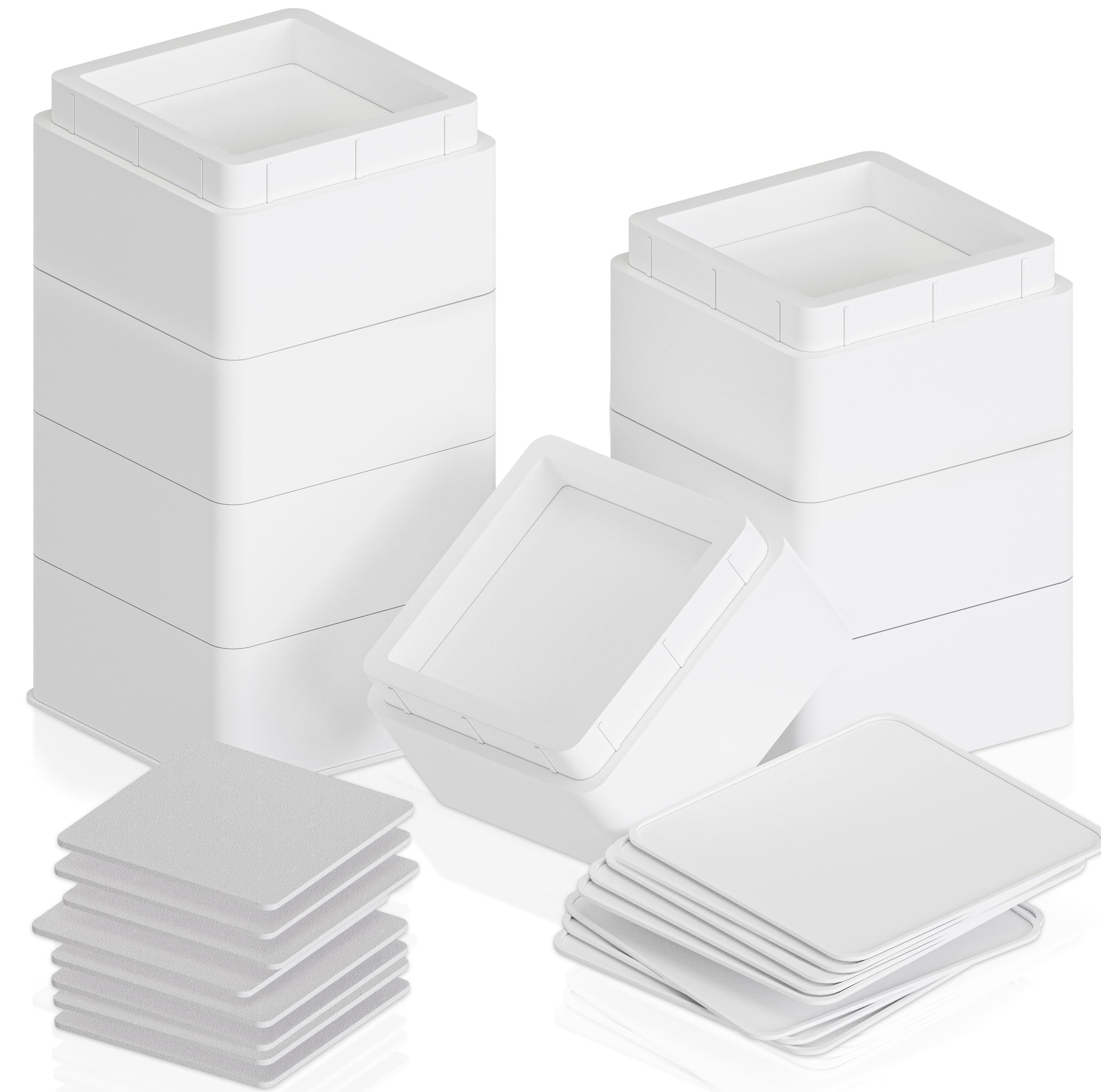 Utopia Bedding Bed Risers 2 Inch - Pack of 8 - Adjustable Furniture Risers 2 & 4 inch - Anti Slip Foam & Rubber Pad - Stackable 