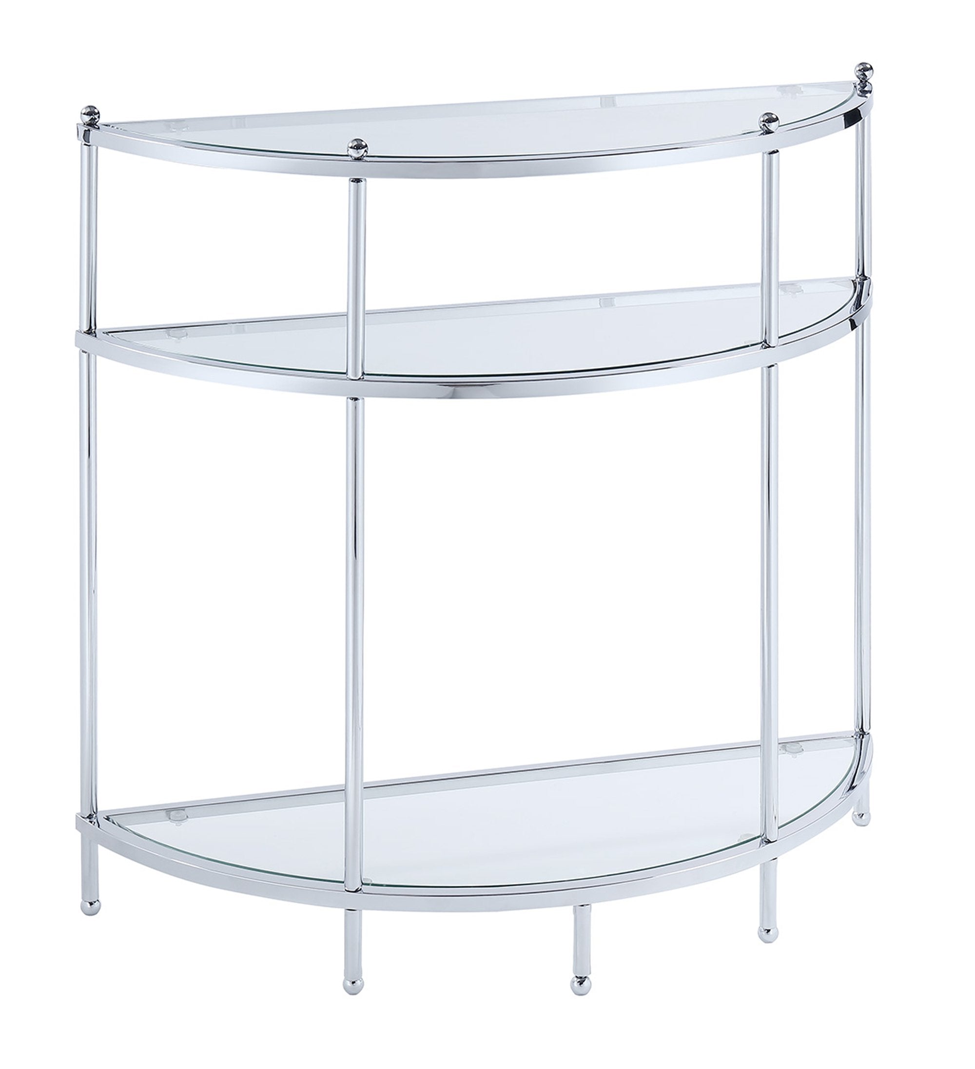 Convenience Concepts Royal Crest Entryway Table, Chrome / Glass