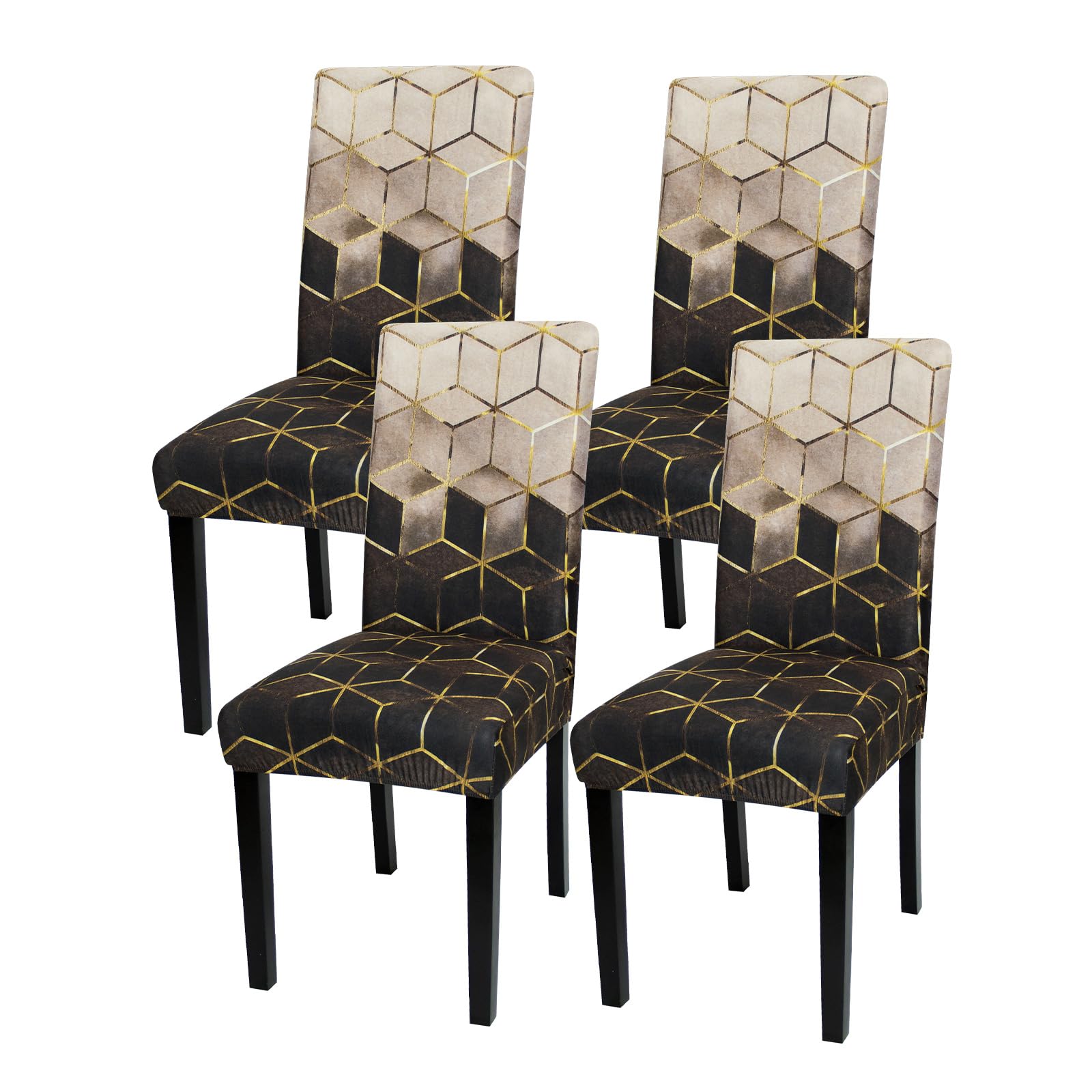 Gibelle Chair Covers for Dining Room Set of 4, Spandex Stretch Dining Room Chair Cover, Removable Washable Kitchen Parsons Chair