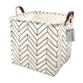 Square Canvas Toy Storage Bins Basket with Handle Collapsible Toy Organizer for Nursery Storage, Kids Toy & Laundry, Gift Baske