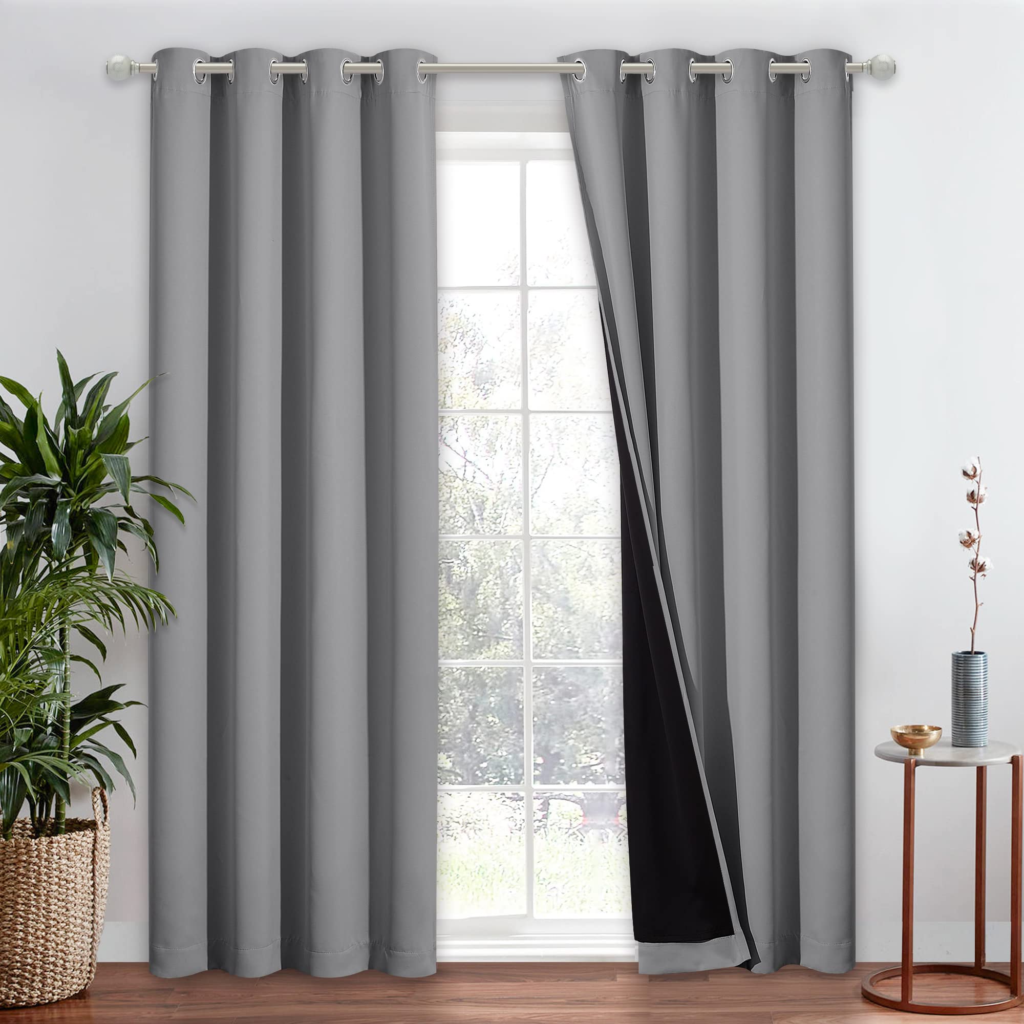 NICETOWN Full Shade Curtain Panel, Energy Smart & Noise Blocking Out Blackout Drape for Dining Room Window, Thermal Insulated Gu