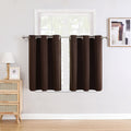 ChrisDowa Small Window Curtains for Kitchen and Bedroom - Grommet Short Thermal Insulated Room Darkening Curtains (2 Panels, Bro