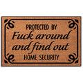 Wulidrom Protected by Fuck Around and Find Out Home Security Low Profile Door Mat for Front Door Inside Door Mats for Home Entra