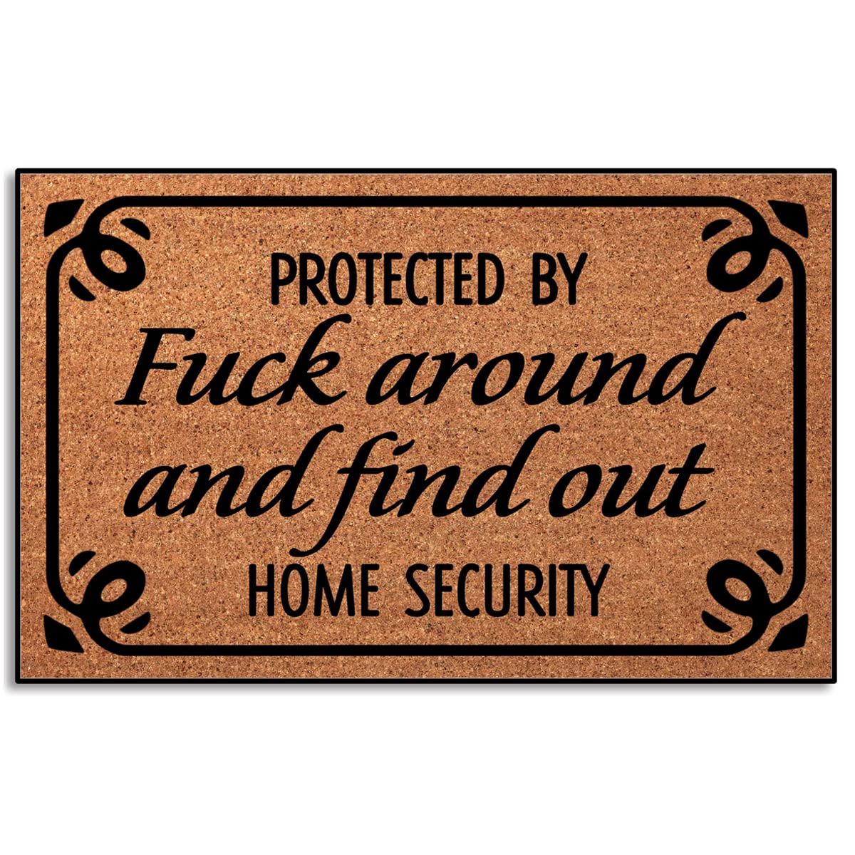 Wulidrom Protected by Fuck Around and Find Out Home Security Low Profile Door Mat for Front Door Inside Door Mats for Home Entra