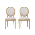 Christopher Knight Home Phinnaeus Polyester Beige Fabric Dining Chair (Set of 2), 2-Pcs Set