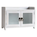 COLLECTIVE HOME - Storage Cabinet, Mini Countertop Cabinet, Distressed Wood Organizer for Kitchen Living Room Bedroom Bathroom O