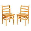 ECR4Kids Three Rung Ladderback Chair, 16 Seat Height, Classroom Seating, Honey, 2-Pack