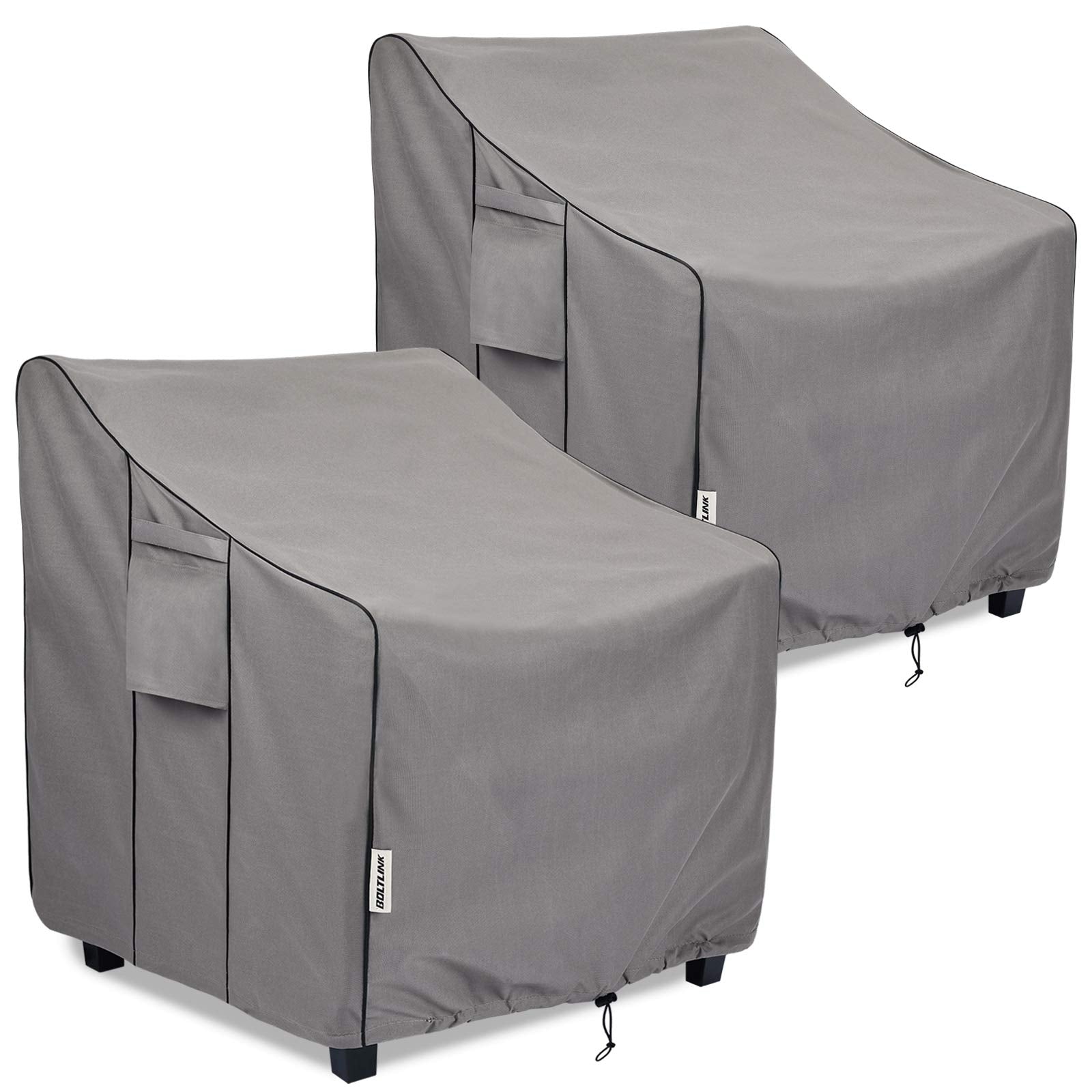 BOLTLINK Patio Chair Covers Waterproof, Heavy Duty Outdoor Furniture Covers Fits up to 34W x 34D x 32H inches -2 Pack