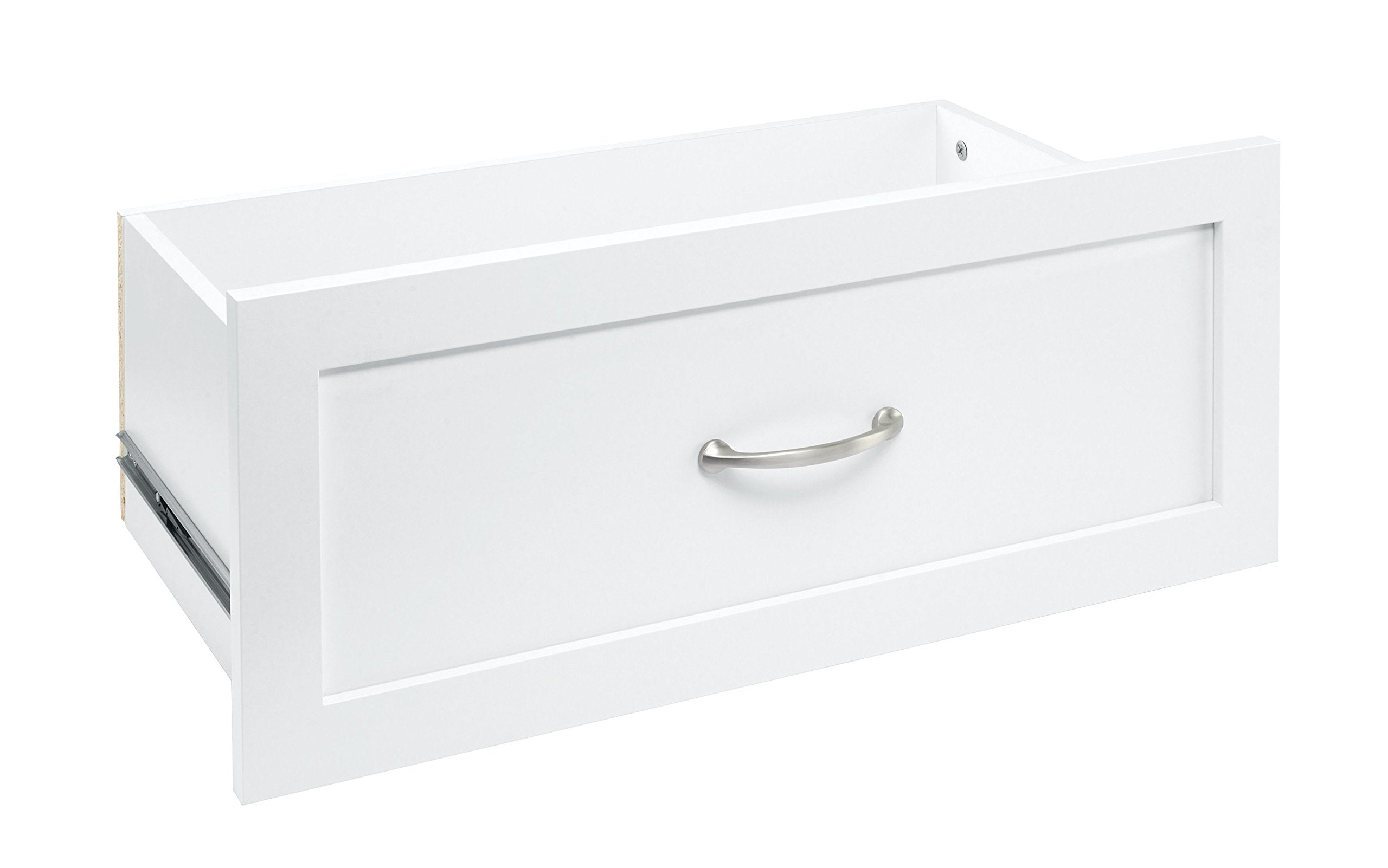ClosetMaid SuiteSymphony Wood Drawer, Add On Accessory Shaker Style, for Storage, Closet, Clothes, 25 X 10, Pure White