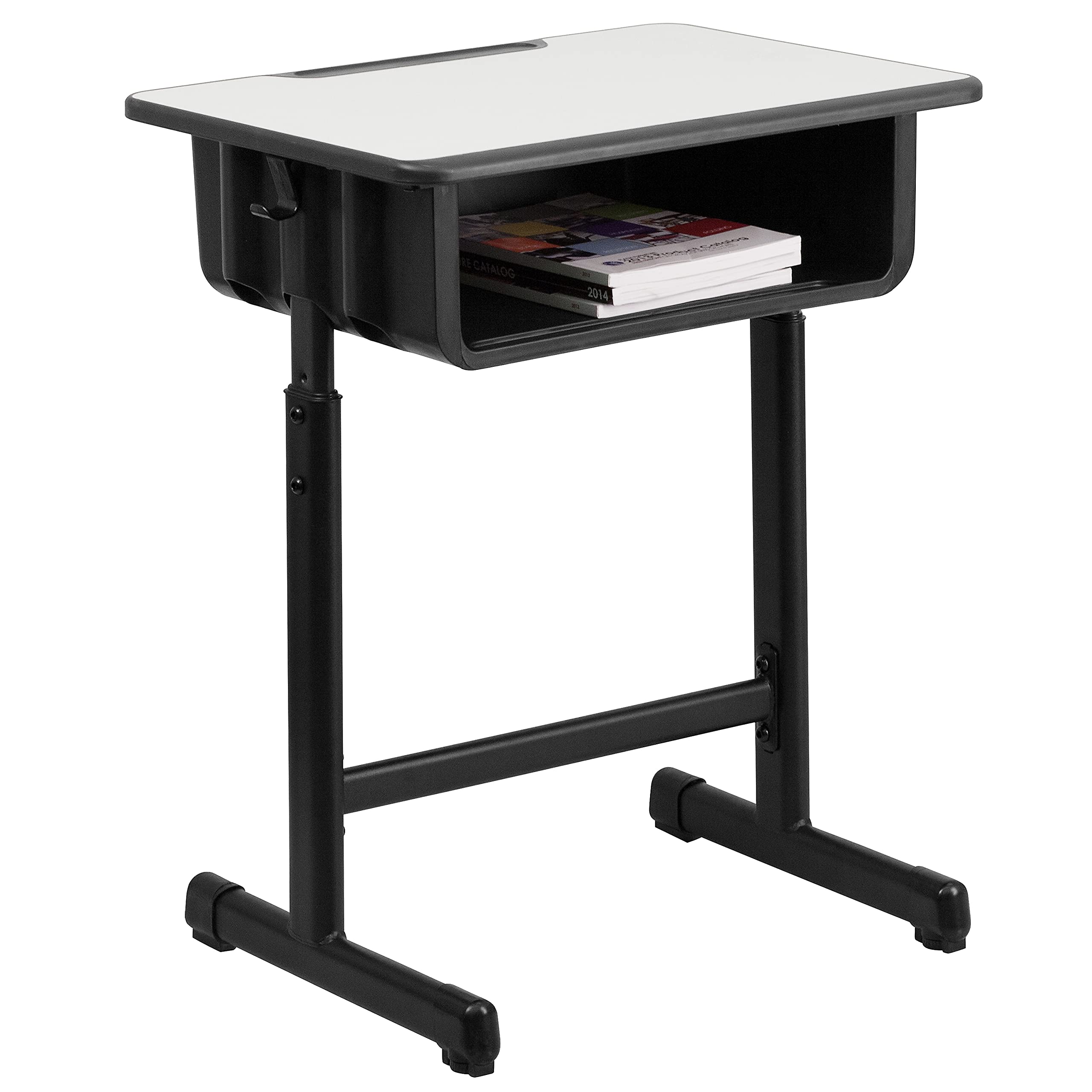 Flash Furniture Billie Open Front Student Desk for Classrooms or Remote Learning, Height Adjust School Desk with Book Box and Ba