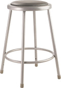 National Public Seating 6424 Grey Steel Stool with 24 Vinyl Upholstered Seat