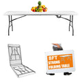 VTOY 8FT(30 x 96) Folding Table, Indoor Outdoor Heavy Duty Picnic Table with Carrying Handle,Plastic Fold up Table for Picnic, P