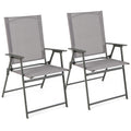 Giantex Patio Folding Chairs, Outdoor Lawn Chairs with Rustproof Metal Frame, Portable Dining Chairs for Porch, Deck, Garden, Ba