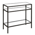 Henn&Hart 24 Wide Rectangular Side Table in Blackened Bronze, Table for Living Room, Bedroom