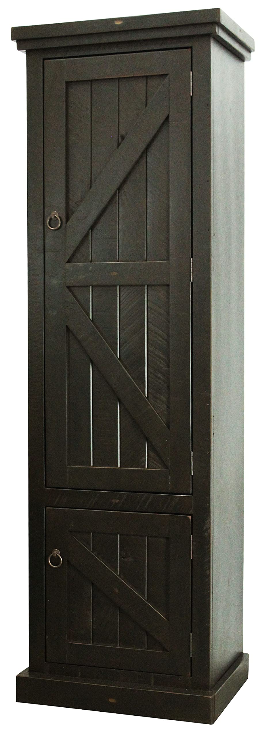 American Heartland Rustic Single Door Pantry, Rustic Antique Black
