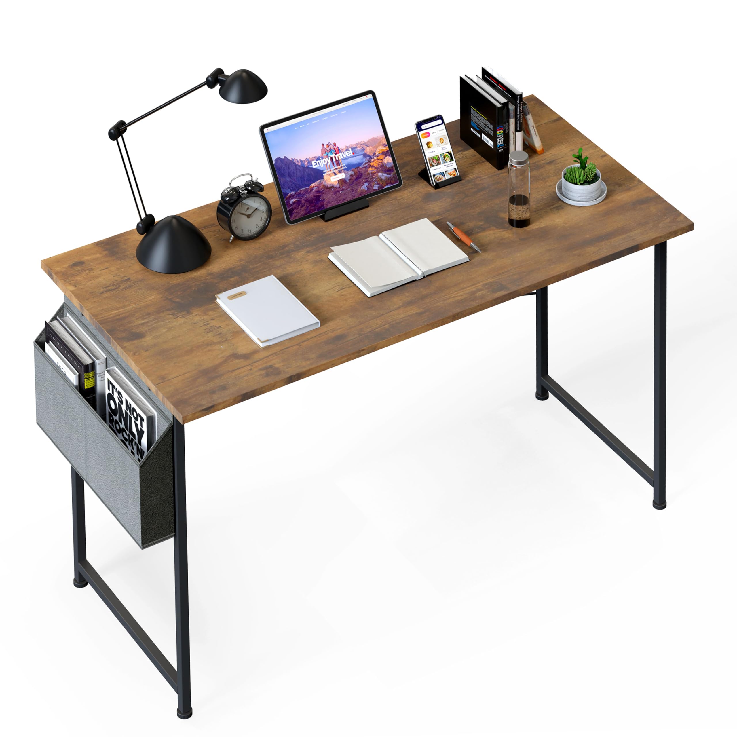 YSSOA Small Space Writing Desk with Headphone Hooks Modern Simple Design, Suitable for Study, Home Office and Childrens Room, 4