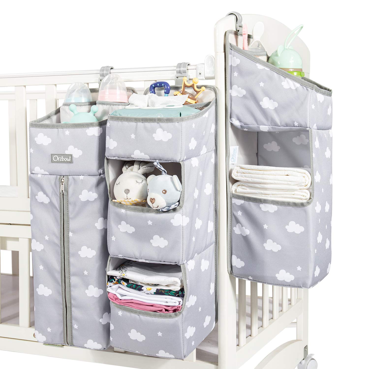 Orzbow 3-in-1 Hanging Diaper Organization Storage for Baby Essentials  Nursery Organizer and Baby Diaper Caddy  Hang on Crib, Ch