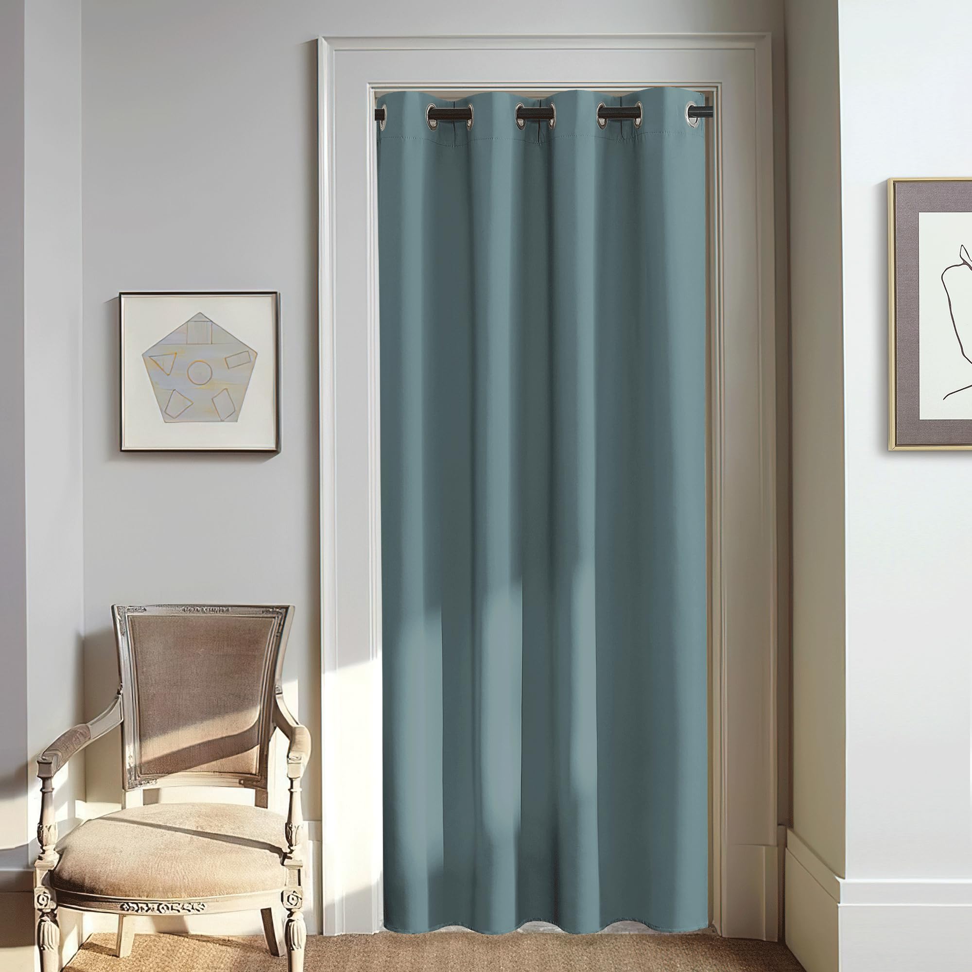 NICETOWN Blackout Sliding Door Curtain 95 inches Long, Grommet Thermal Curtain Room Darkening Window Treatment Sound Reducing Dr