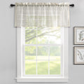 Lush Decor Farmhouse Textured Sheer Window Curtain Valance, 52W x18L, Beige