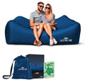 Chillbo LazyBone Inflatable Couch - Quick-Inflation Flapper System, Fun Prints, No-Pump Setup, Ripstop Polyester, Portable Air L