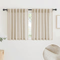 RYB HOME Semi Sheer Curtains Linen Texture Translucent Privacy Small Drapes Sunlight Filter Small Window Panels for Farmhouse Bu